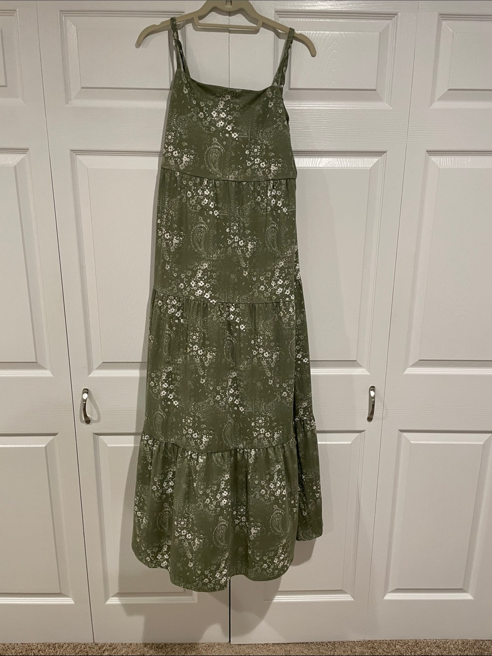 SO Olive Green Floral Paisley Maxi Dress